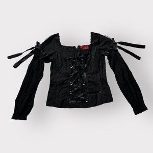 Vintage Y2K Tripp NYC gothic milkmaid long sleeve style blouse